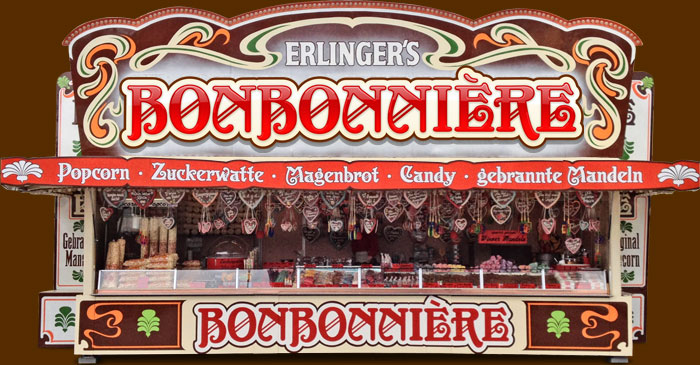 Erlinger's Bonbonniere Augsburg - Popcorn, Zuckerwatte, Magenbrot, Candy, gebrannte Mandeln